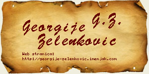 Georgije Zelenković vizit kartica